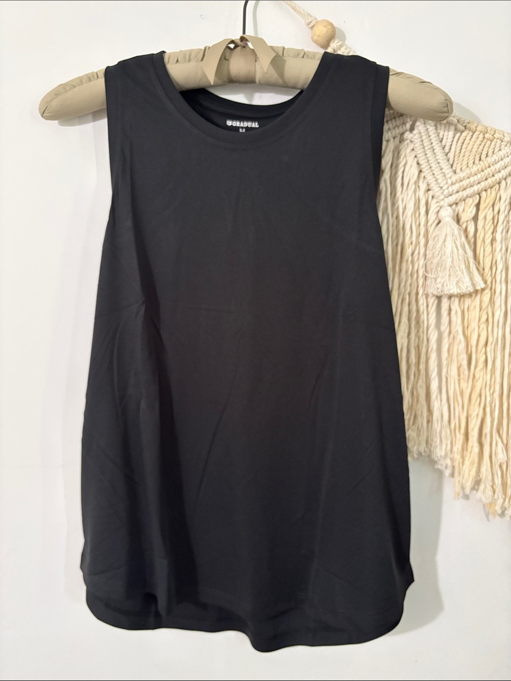 Gradual Black Scoop Neck Muscle Tank